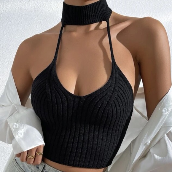 3 For 25 Backless Crop Halter Knit Top - Picture 5 of 11